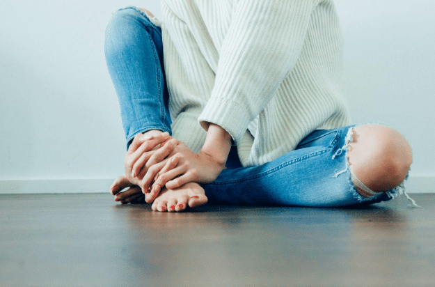 woman on the floor